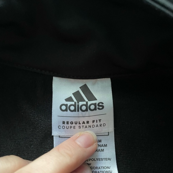 Adidas Black Track Zip-Up Jacket with Striped Accents - Picture 4 of 6